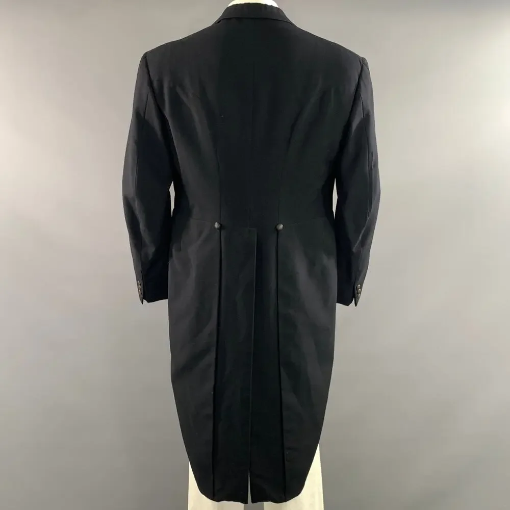 RICHMAN BROTHERS Chest Size 44 Black Wool Blend Tails Sport Coat
